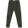 Stone Island Compass Patch Tapered-leg Cargo Pants In Green