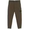 Stone Island Logo Track Pants In Green