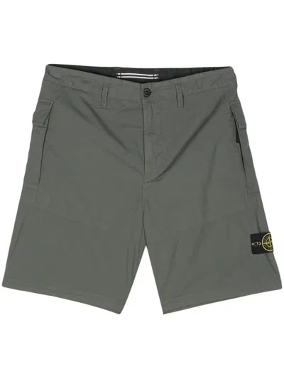 Stone Island Compass-badge Bermuda Shorts In Green