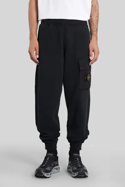 Stone Island Pants In Black Cotton