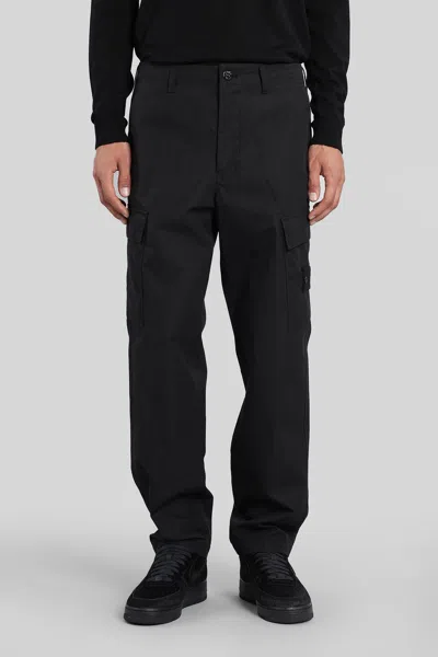 Stone Island Pants In Black Cotton