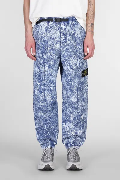 Stone Island Pants In Blue Cotton