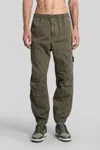 Stone Island Pants In Green Cotton In White