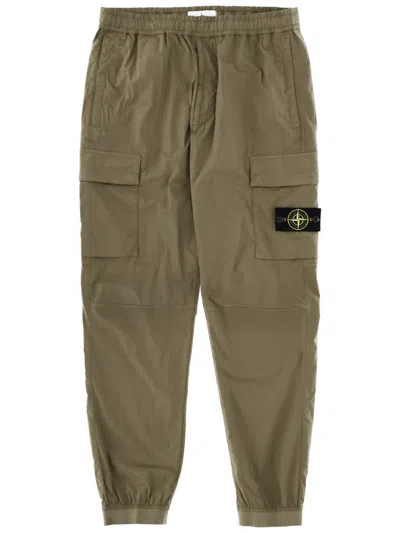 Stone Island Cotton Parachute Track Pants In Green