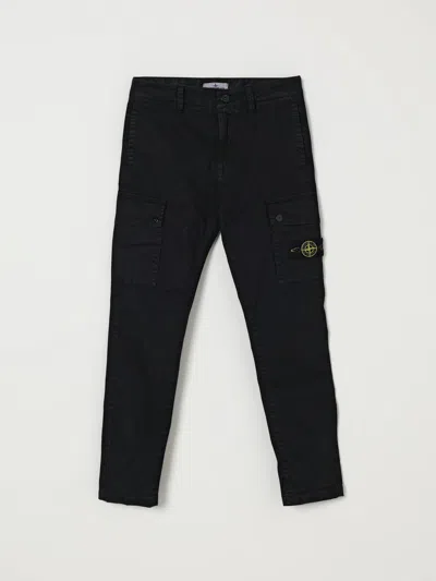Stone Island Pants  Junior Kids Color Black In Burgundy