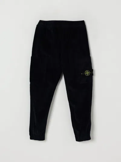 Stone Island Pants  Junior Kids Color Blue In Black
