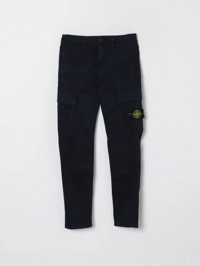Stone Island Pants  Junior Kids Color Navy In Black