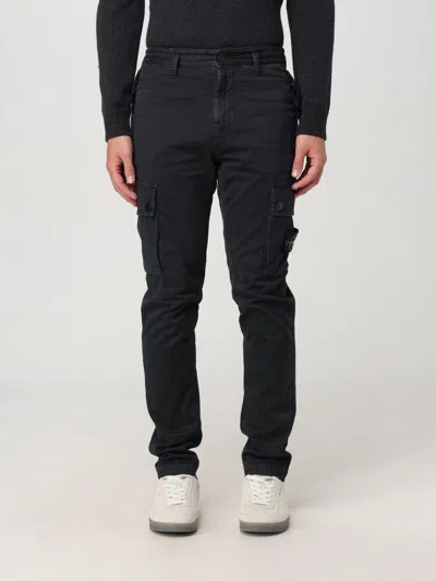 Stone Island Pants In Black Cotton In Schwarz