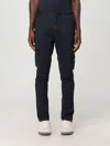Stone Island Blue Pants With Cargo Pockets And Applied Compass Logo In Cotton Man In Blue