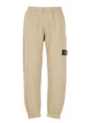 Stone Island Pants With Logo In Biscuit