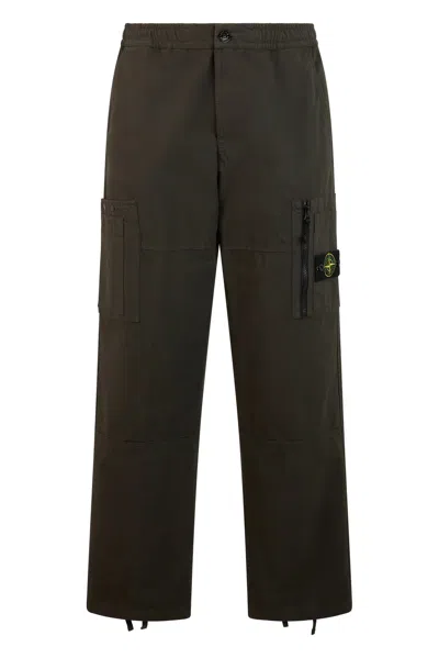 Stone Island Pants With Pockets In Black