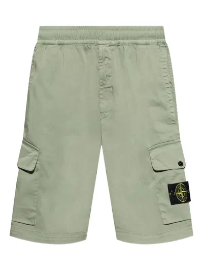 Stone Island Paracadute Cargo Shorts In Green