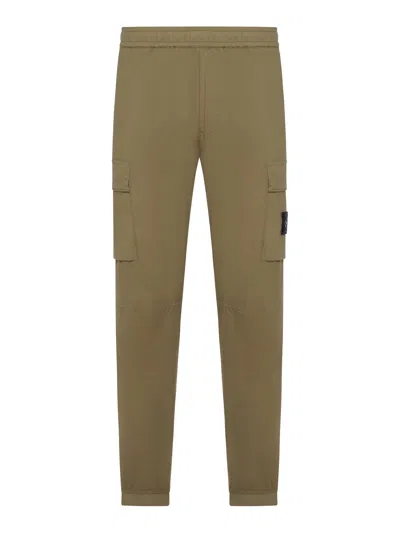 Stone Island Parachute Canvas Cargo Pants In Green