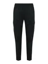 Stone Island Mens Brand-patch Tapered-leg Mid-rise Stretch-cotton Trousers Black In Blue