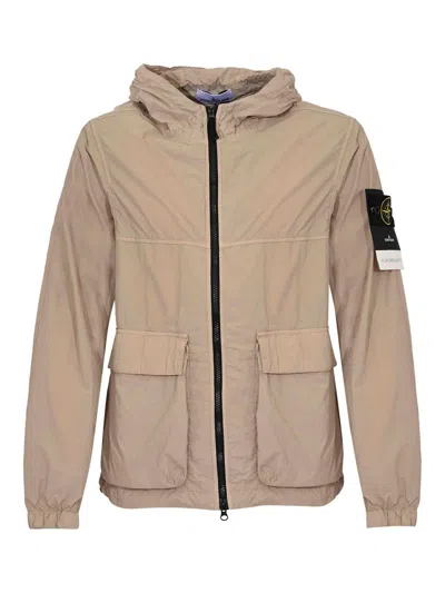 Stone Island Parka  In Desert Frosted Nylon In Brown