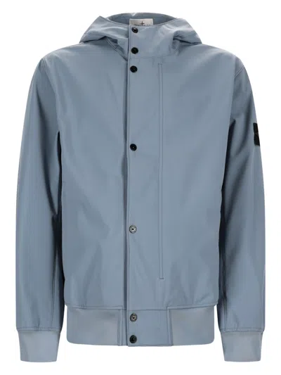 Stone Island Parka Con Cappuccio In Blue
