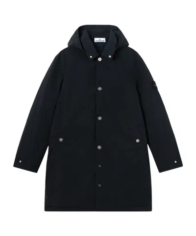Stone Island Parka With Anti-drop And Detachable Hood In Blue