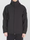 Stone Island Parka With Drawstring Hem And Hood In Black