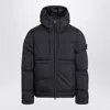 Stone Island Black Down Parka With Hood In Black