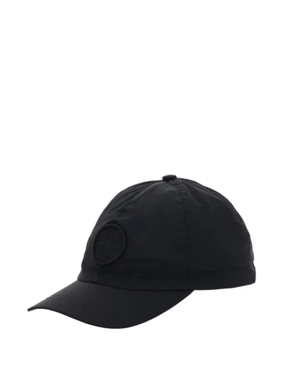 Stone Island Patch Baseball Hat In Black