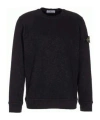 Stone Island Relaxed Fit Black Cotton Jersey Sweatshirt With Logo Patch In Black
