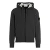Stone Island Patch Hoody Jacket 'dark Grey' In Black