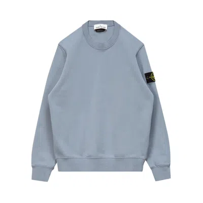 Pre-owned Stone Island Patch Logo Crewneck Sweatshirt 'mid Blue' | Men's Size S