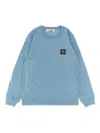 Stone Island Kids' Patch Logo Long-cuffed Sleeves T-shirt In Blue