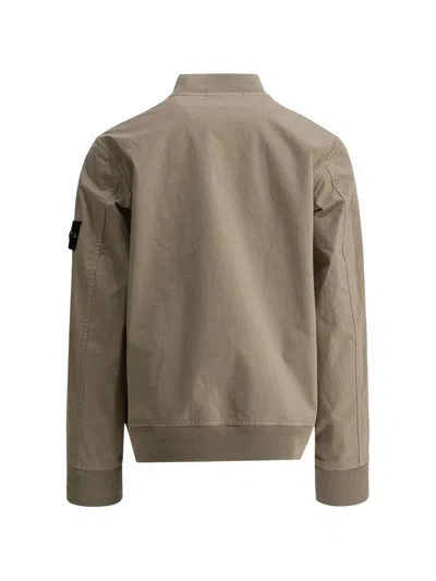 Stone Island Kids' Patch Pocket Bomber Jacket In Brown