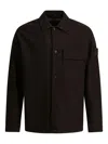 Stone Island Patch-pocket Buttoned Shirt Jacket In Brown