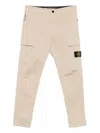 Stone Island Straight Leg Trousers With Buttoned Back Pockets In Neutral