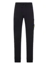 Stone Island Shearling And Suede Cargo Trousers In Blue