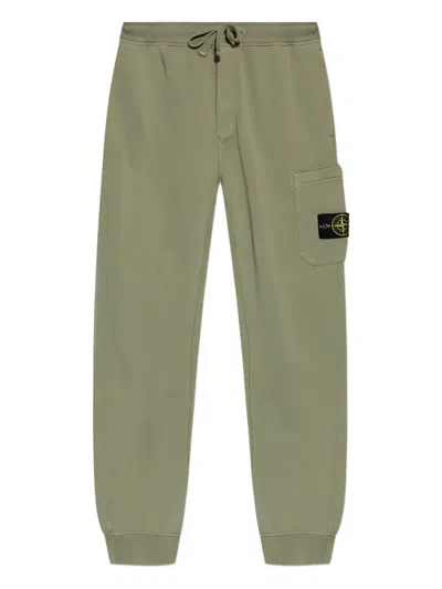 Stone Island Patch-pocket Cotton Track Pants In Green