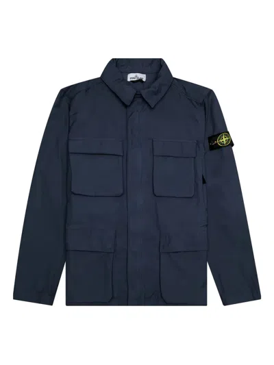 Stone Island Patch-pocket Field Jacket In Blue
