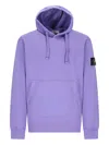 Stone Island Hoodie With Logo Badge And Kangaroo Pocket In Purple