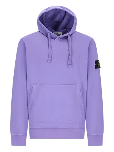 Stone Island Patch-pocket Hoodie In Purple