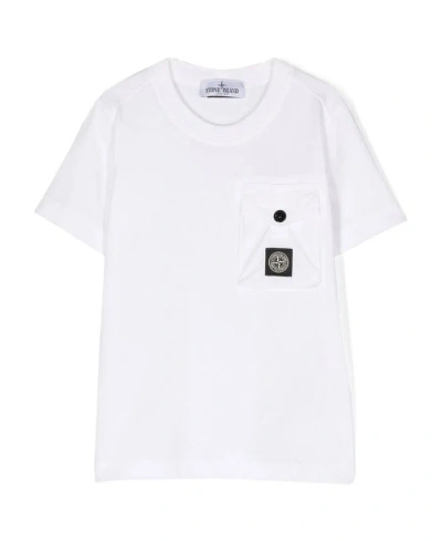 Stone Island Patch-pocket Short-sleeve T-shirt In White