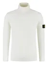 Stone Island Compass-motif Roll-neck Jumper In Neutral
