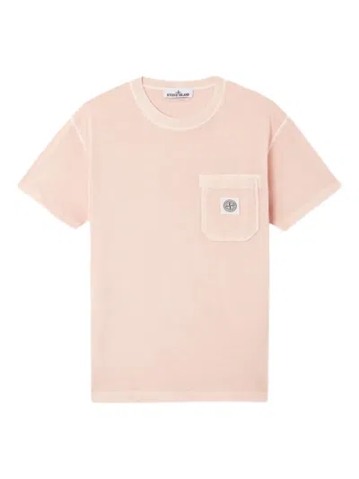 Stone Island Patch-pocket T-shirt In Pink