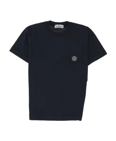 Stone Island Patch-pocket T-shirt In Black