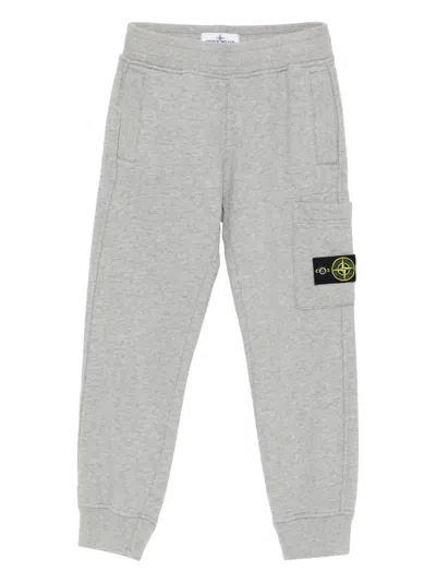 Stone Island Kids' Patch-pocket Track Pants In Gray