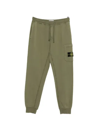 Stone Island Elastic Waist Casual Pants In Green