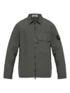 Stone Island Patch-pocket Zip-front Shirt In Gray