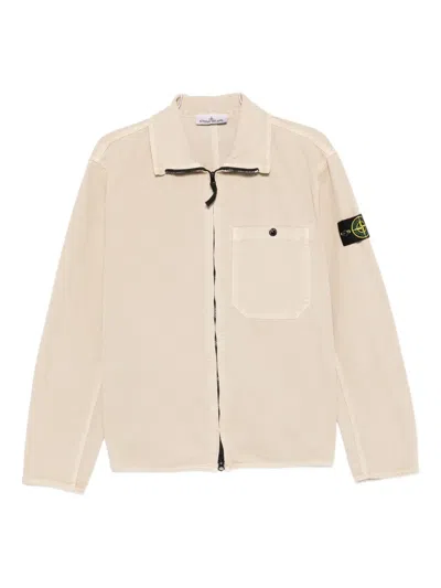 Stone Island Mens Desert Panama Cotton Overshirt In Brown