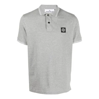 STONE ISLAND STONE ISLAND PATCH POLO SHIRT 'GREY MARL'
