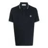 Stone Island Mens Black Brand-patch Regular-fit Stretch-cotton Polo Shirt Xl In Blue