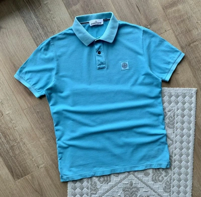 Pre-owned Stone Island Patch Program Polo In Blue