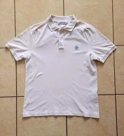 Pre-owned Stone Island Patch Program Polo In Shrimp