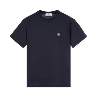 Pre-owned Stone Island Patch Short-sleeve T-shirt 'navy Blue' | Men's Size S