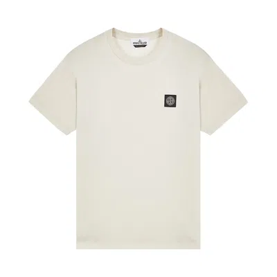 Pre-owned Stone Island Patch Short-sleeve T-shirt 'plaster' | White | Men's Size S